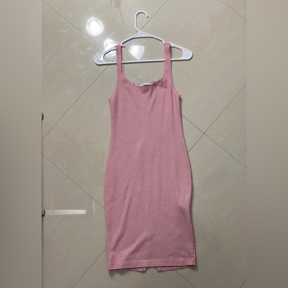 Zara striped dress red and white